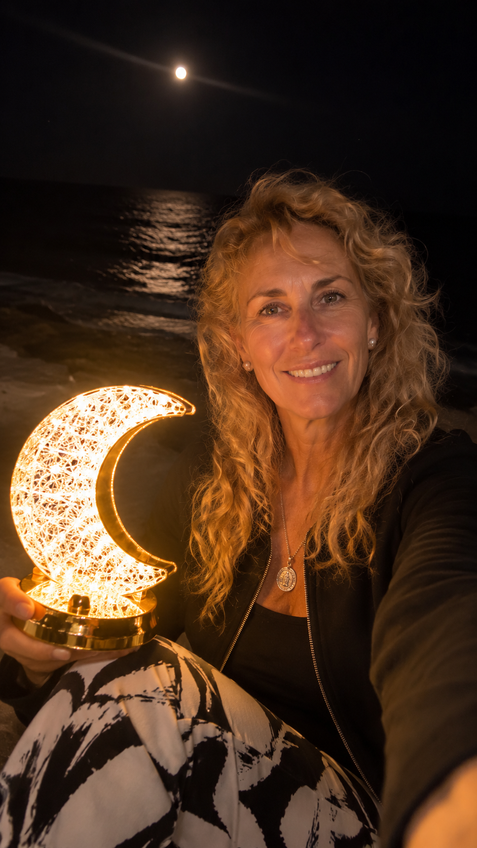 Lámpara Luna Cristal LED